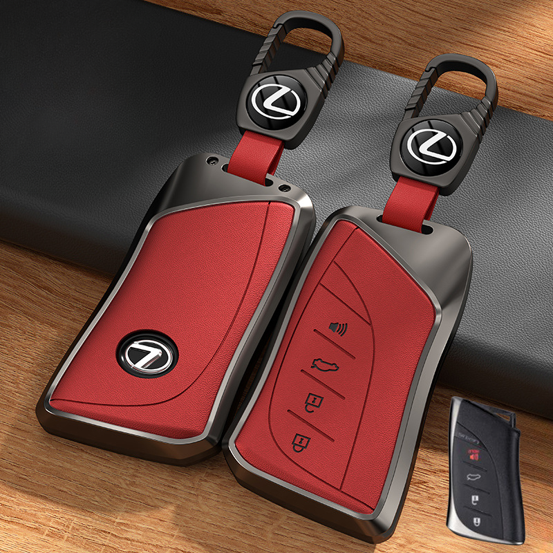Load image into Gallery viewer, Lexus Aluminum Alloy + PU Leather Car Key Fob Case Cover For ES200, ES300h, RX350h, RX300, NX200, NX260 - i-Station Mobile Phone &amp; Electronic Device Repair and Accessories
