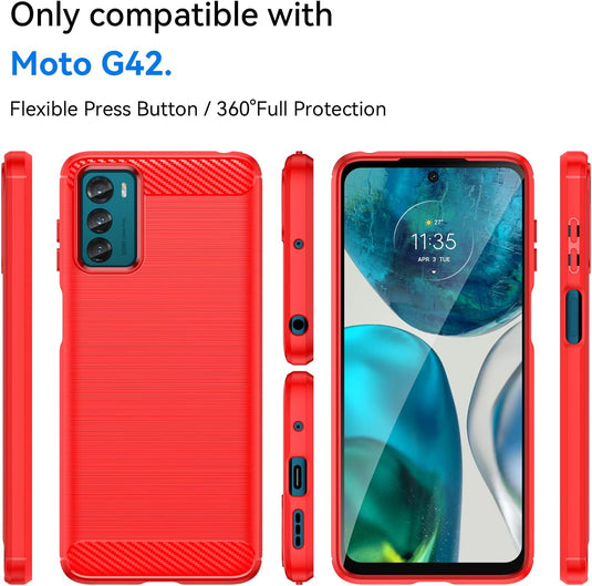 MMotorola Moto G42 - Shield Shockproof Rugged Heavy Duty Case With 2PC Tempered Glass Screen Protector