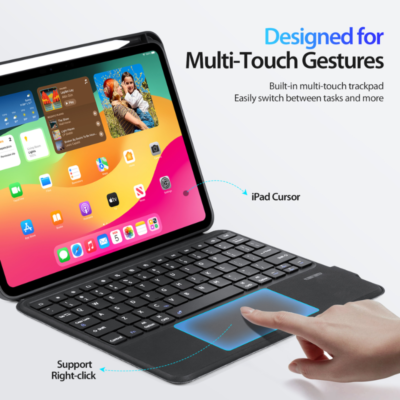 Load image into Gallery viewer, [Detachable][Built-in Pencil Slot] Apple iPad Pro 11-inch M4/M5 (2024/2025) Wireless Bluetooth Touchpad Keyboard Case with Backlit - i-Station Mobile Phone &amp; Electronic Device Repair and Accessories
