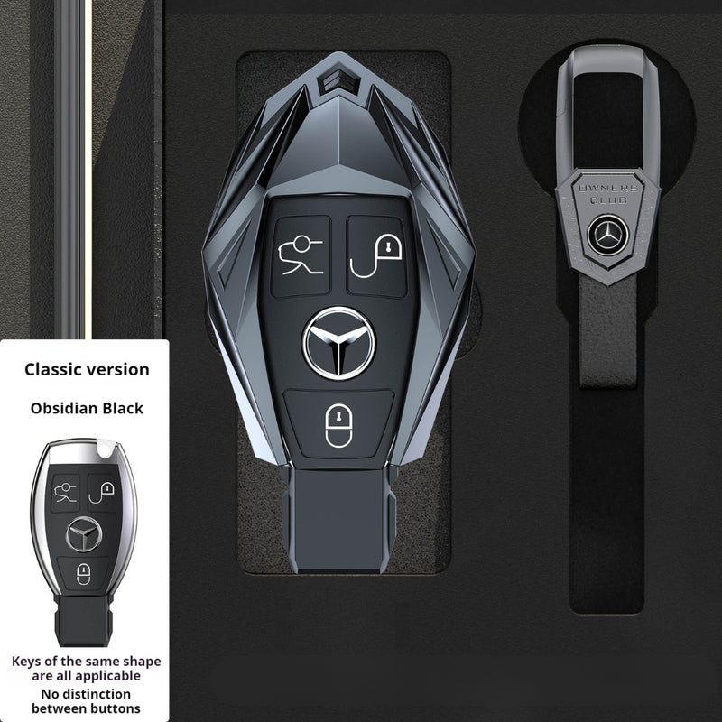 Load image into Gallery viewer, Mercedes Benz Mecha Style Zinc Alloy Key Case For Benz A, B, C, E, S, G-Class, GLA, GLB, GLC, GLE, GLS, CLA, CLS, EQC
