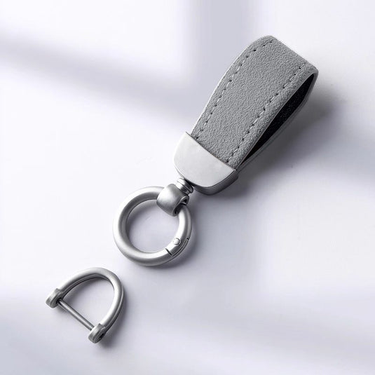 Premium Alcantara Two-Tone Matte Car Key Fob Keychain