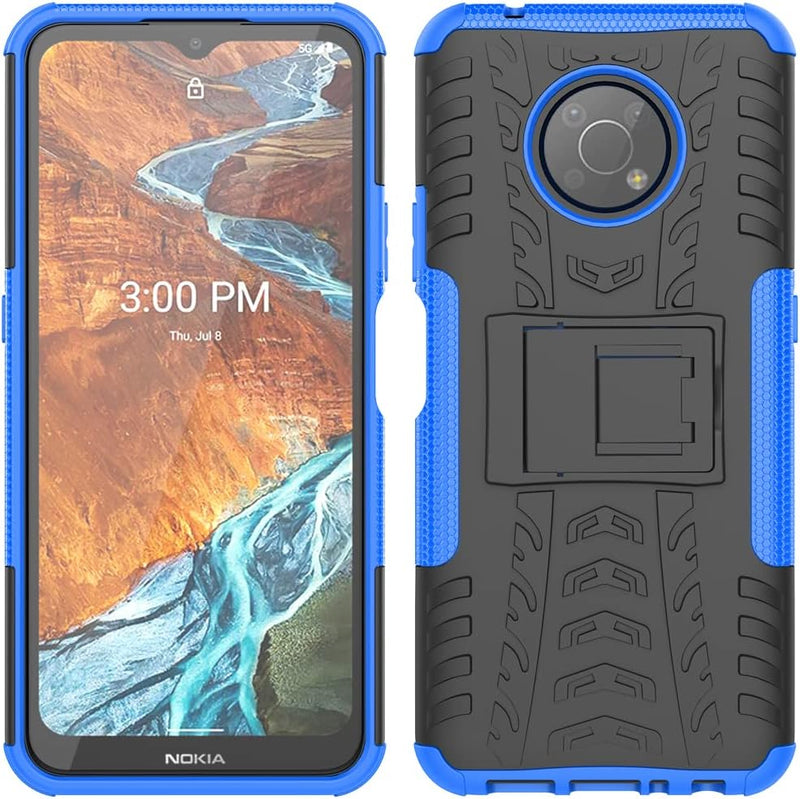 Load image into Gallery viewer, Nokia G300 - Shield With Kickstand Hard PC Back Cover Soft TPU Dual Layer Protection Case With 2PC 9H Tempered Glass Screen Protector
