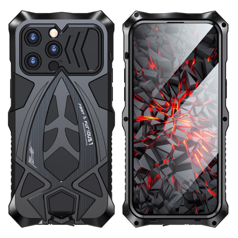 Load image into Gallery viewer, [Metal Shell] Apple iPhone 15/Pro/Max - Full Covered Full Protection Mechanics Style Case
