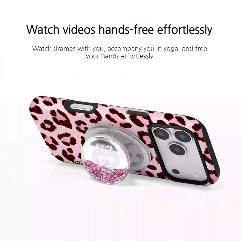 Load image into Gallery viewer, [Magsafe Compatible] Apple iPhone 17/Air/Pro/Max - Minimalist Leopard Print Shockproof Stand Case

