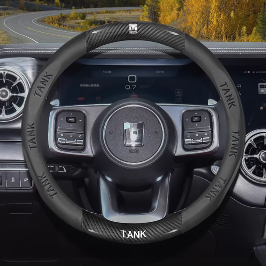 Great Wall Carbon Fiber & Nappa Leather Grip Steering Wheel Cover for Tank 300, Tank 400, Tank 500 Hi4-T