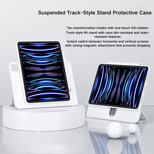 [Floating Track] [With Pen Slot] Apple iPad Pro 12.9" 2018/2020/2021/2022 - Detachable Magnetic Shockproof Protective Case