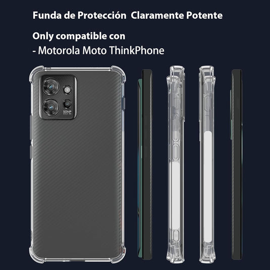 Motorola Moto ThinkPhone - AirPillow Cushion Transparent Soft Clear TPU Four Corners Protective Case With 2PC 9H Tempered Glass Screen Protector