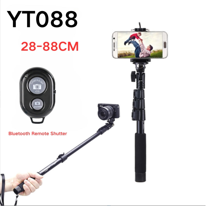 Load image into Gallery viewer, [YT088] Portable Selfie Stick Tripod With Bluetooth Remote Extendable Travel Lightweight Tripod Stand for Selfie, Live Streaming, Video Conference, Compatible With All Phones
