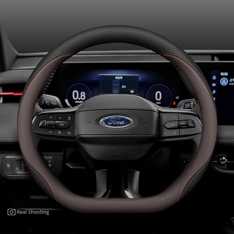 Load image into Gallery viewer, Ford Premium Nappa Leather Breathable Ultra-Thin Non-Slip Steering Wheel Cover For Mondeo, Explorer,  Edge, Escape - i-Station Mobile Phone &amp; Electronic Device Repair and Accessories
