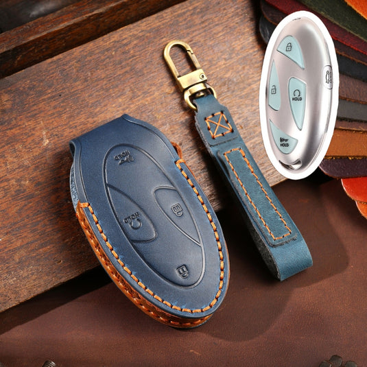 Hyundai Handcrafted Genuine Leather Car Key Protective Case For Ionic 6, Kona EV, Grandeur GN7