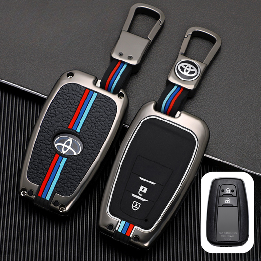 Toyota Metal Shell & Soft Silicone Full Protection Car Key Fob Case Cover For Camry RAV4 Highlander Avalon C-HR Prius Corolla - i-Station Mobile Phone & Electronic Device Repair and Accessories