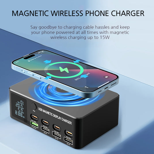 100W PD Multi-Port Charger with Smart Display & Wireless Charging - i-Station Mobile Phone & Electronic Device Repair and Accessories