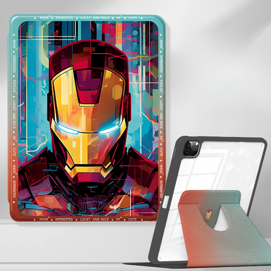 [Built-in Pen Slot] Apple iPad Mini 6/7 8.3'' 6/7th Gen (2021/2024) Iron Man Smart 360° Degree Rotate Stand Shockproof Flip Cover Case - i-Station Mobile Phone & Electronic Device Repair and Accessories