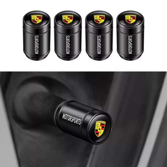 [4 Pcs] Porsche Car Wheel Tire Valve Stems Caps Cover for Cayenne, Panamera, Macan, 718, 911 - i-Station Mobile Phone & Electronic Device Repair and Accessories