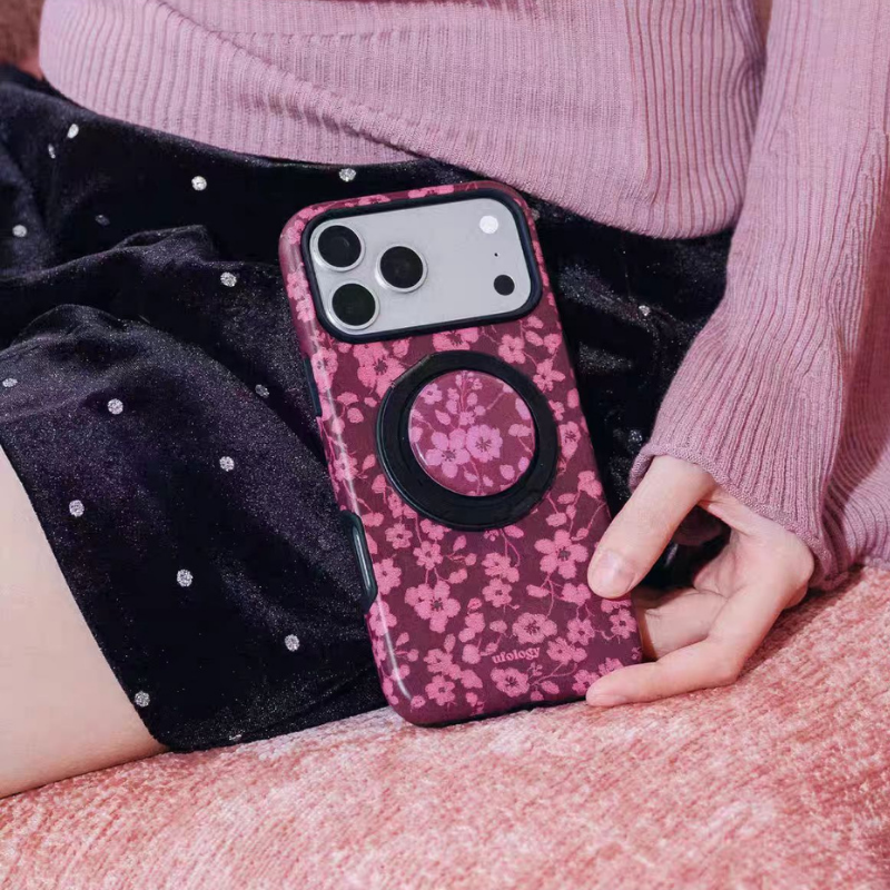 Load image into Gallery viewer, [Magsafe Compatible][With Stand] Apple iPhone 15/Plus/Pro/Pro Max 2-in-1 Floral Protective Phone Case
