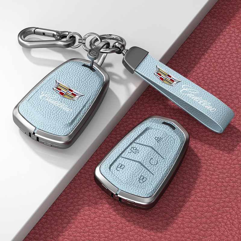 Load image into Gallery viewer, Cadillac Zinc Alloy + Leather Protection Car Key Fob Case Cover For XT5, TS-L, CT6, XT4, XTS - i-Station Mobile Phone &amp; Electronic Device Repair and Accessories
