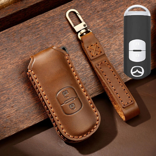 Mazda Handcrafted Genuine Leather Folding Key Protective Case For CX-5, CX-4, CX-3