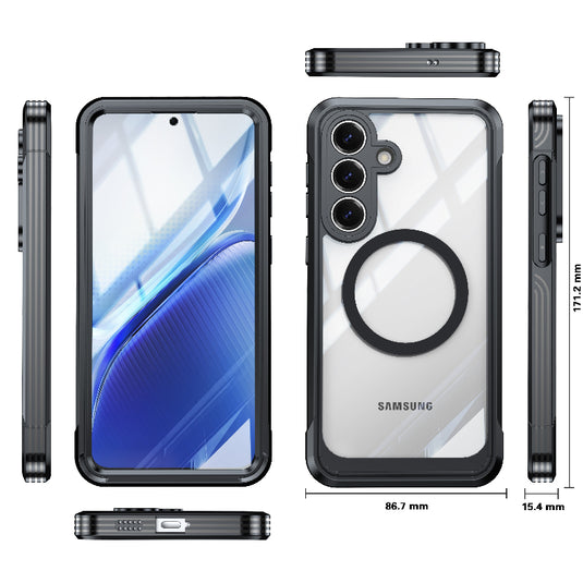 [FS Series][MagSafe Compatible] Samsung Galaxy S26 FE - Transparent Full Covered Waterproof Shockproof Armor Case