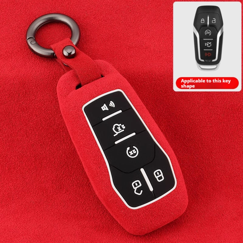 Load image into Gallery viewer, Ford High-Quality Suede Key Protective Case For Fusion, Mondeo, Mustang, Explorer, Edge, EcoSport
