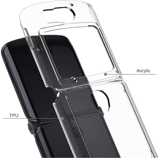 Motorola Moto Razr 5G 2020 - AirPillow Cushion Transparent Soft Clear TPU Case With 2PC 9H Tempered Glass Screen Protector