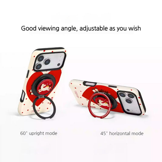 [Magsafe Compatible] Apple iPhone 17/Air/Pro/Max - Lucky Pony Shockproof Stand Case