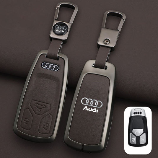 Audi Zinc Alloy + Leather Car Key Case For A4, A5, A6,A8, Q2, Q5, Q7