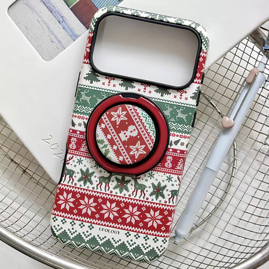 [Magsafe Compatible] Apple iPhone 17/Pro/Max - Christmas 2-in-1 Shockproof Phone Case with Stand