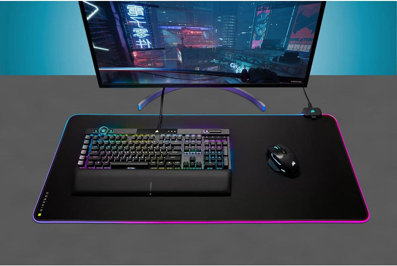 Load image into Gallery viewer, CORSAIR MM700 RGB Extended XL Cloth Gaming Mouse Pad Black CH-9417070-WW
