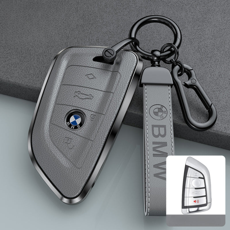 Load image into Gallery viewer, BMW Zinc Alloy + Leather Protection Car Key Case For 1, 2, 3, 5, 7 Series, X3, X5, X6
