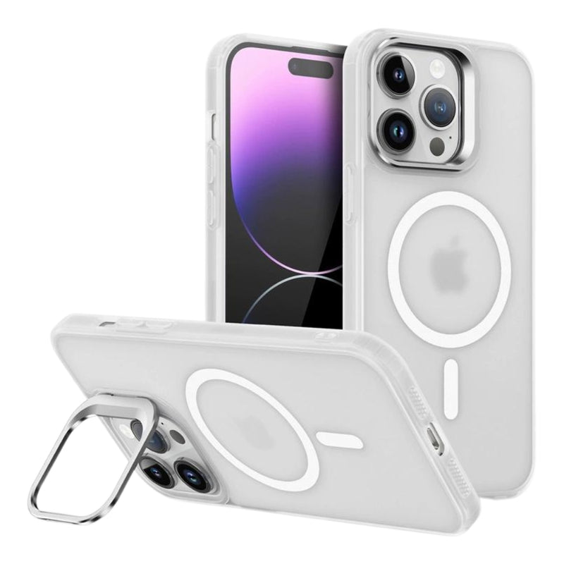 Load image into Gallery viewer, [Metal Lens Bracket] Apple iPhone 15/Plus/Pro/Max - TPU Matte Finish Magsafe Stand Case
