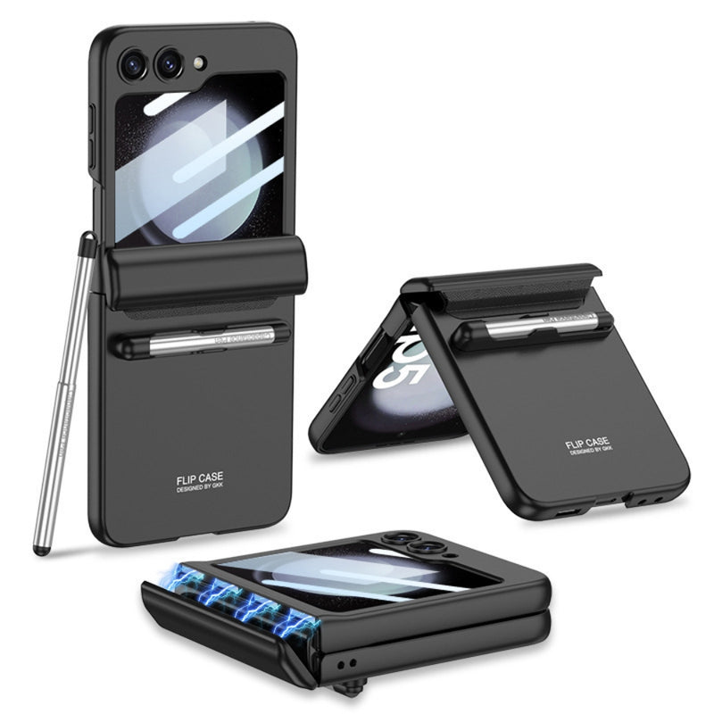 Load image into Gallery viewer, [With Pen Slot] Samsung Galaxy Z Flip 4 (SM-F721) - Magnetic Hinge Shockproof Phone Case
