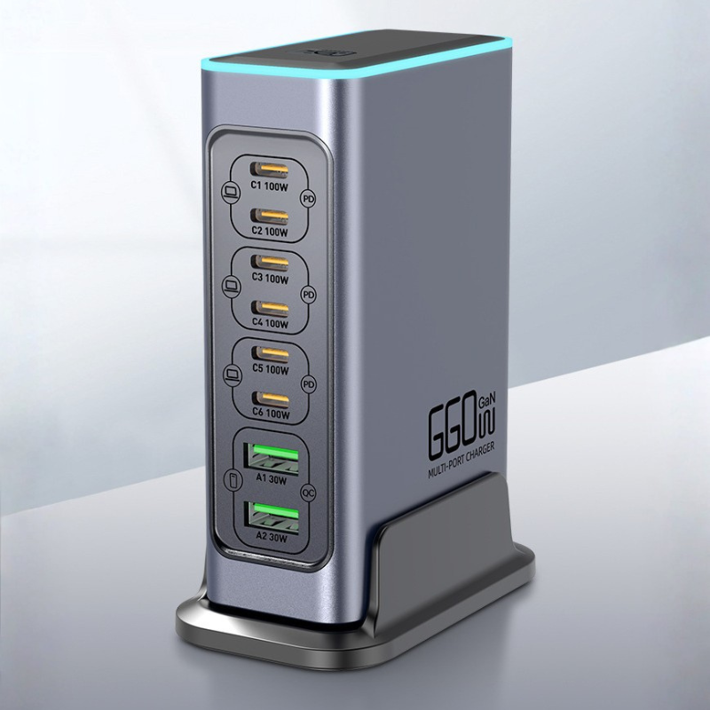Load image into Gallery viewer, 660W GaN Smart Multi-Port Charger Tower with Colorful Lights - i-Station Mobile Phone &amp; Electronic Device Repair and Accessories
