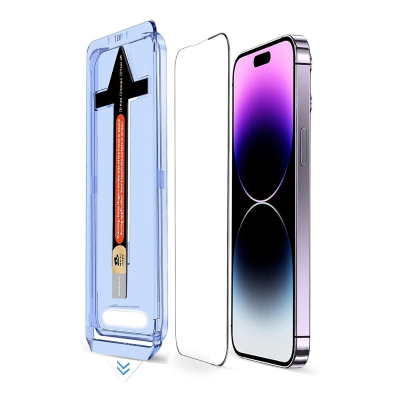 Load image into Gallery viewer, [Easy Automatic Fit Self-Installation Kit] iPhone 14/Plus/Pro/Max - Magic Box Full Covered 9H Hardness HD Tempered Glass Screen Protector
