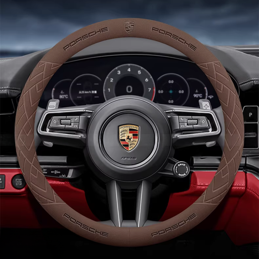 Porsche Premium Suede Steering Wheel Cover for Cayenne 718 Panamera 911 Macan - i-Station Mobile Phone & Electronic Device Repair and Accessories