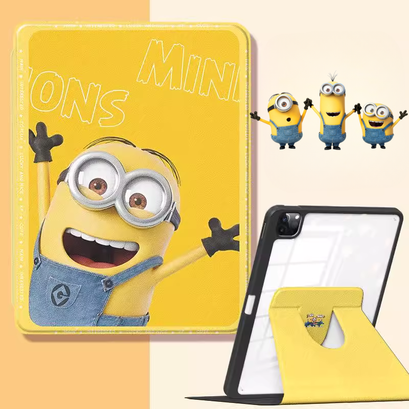 Load image into Gallery viewer, [Built-in Pen Slot] Apple iPad Air 4/5 10.9'' 4/5th Gen (2020/2022) Minions Smart 360° Degree Rotate Stand Shockproof Flip Cover Case
