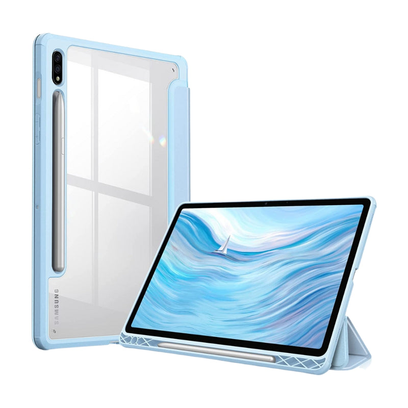 Load image into Gallery viewer, [With Pen Slot] Samsung Galaxy Tab S7 Plus/S7 FE/S8 Plus 12.4&quot; - Transparent Acrylic Back Stand Tablet Case
