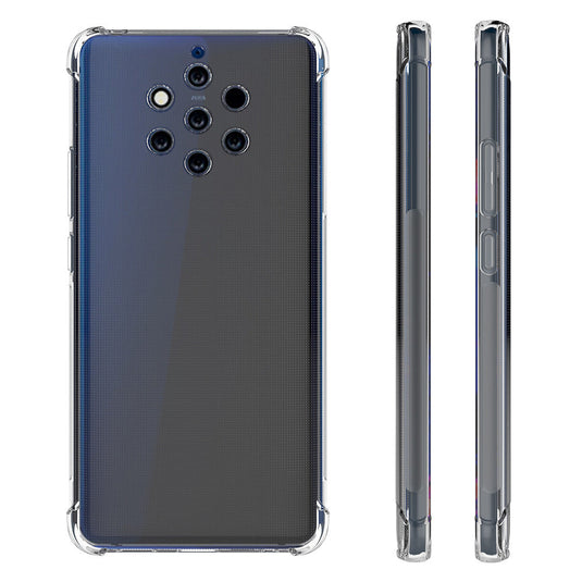 Nokia 9 PureView - AirPillow Cushion Transparent Soft Clear TPU Four Corners Protective Case With 2PC 9H Tempered Glass Screen Protector