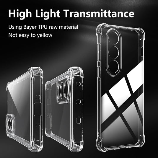 OnePlus 1+CE 4 - AirPillow Cushion Transparent Soft Clear TPU Four Corners Protective Case With 2PC 9H Tempered Glass Screen Protector