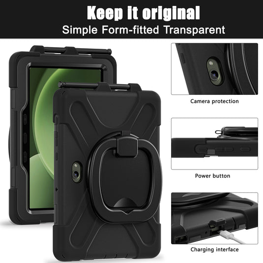 Samsung Galaxy Tab Active Pro / Active 4 Pro / Active 5 Pro Series - Heavy Duty 360 Degree Rotate Stand Hand Strap Case With Shoulder Strap - i-Station Mobile Phone & Electronic Device Repair and Accessories