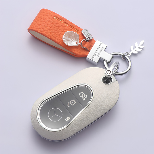 Mercedes Benz Stylish Elegant PU Leather Protection Car Key Fob Case Cover For Benz A, C, E, S-Class, GLC, GLE, GLS, GLS, EQC, EQS