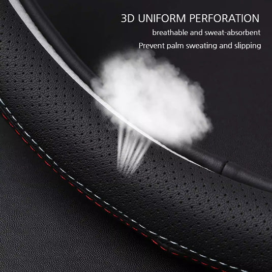 Land Rover Genuine Leather Breathable Steering Wheel Cover for Evoque, Discovery Sport, Defender, Velar, Range Rover Sport