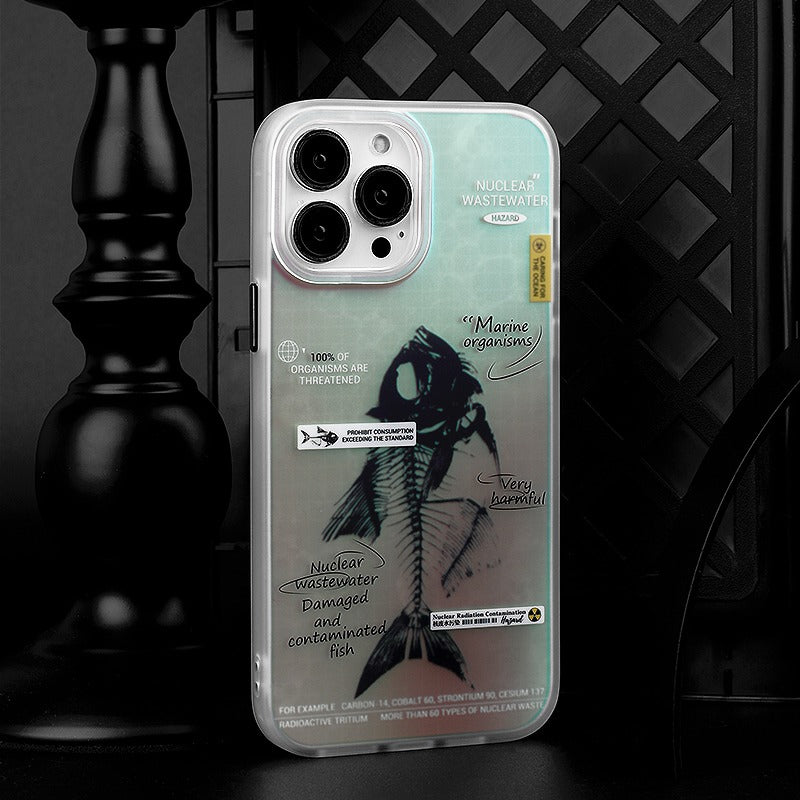 Load image into Gallery viewer, Apple iPhone 16/Pro/Pro Max fishbone specimen design style with laser engraving technique Shockproof Fashion Series Case
