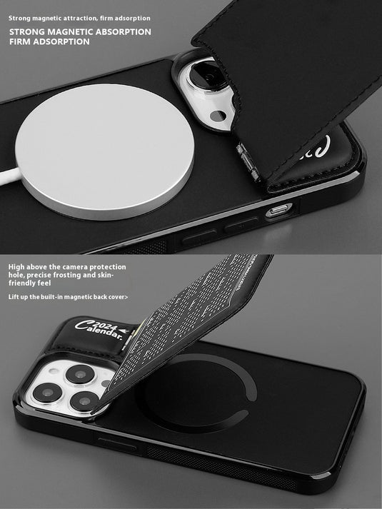 [Magsafe Compatible][With Stand] Apple iPhone 15 / Pro / Pro Max Calendar style design Shockproof Fashion Stand Series Case