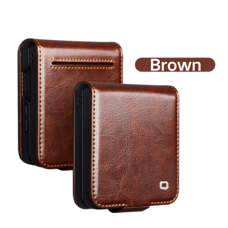 Load image into Gallery viewer, [Built-in Card Slot] Samsung Galaxy Z Flip8 Premium Genuine Leather Wallet Protective Case
