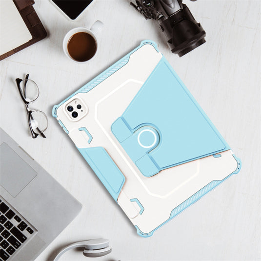 [With Pen Slot] Apple iPad 10.2" 7th/8th/9th (2019/2020/2021) - TPU+PC 2 in 1 Flip Style Smart Wake Up Stand Protective Case