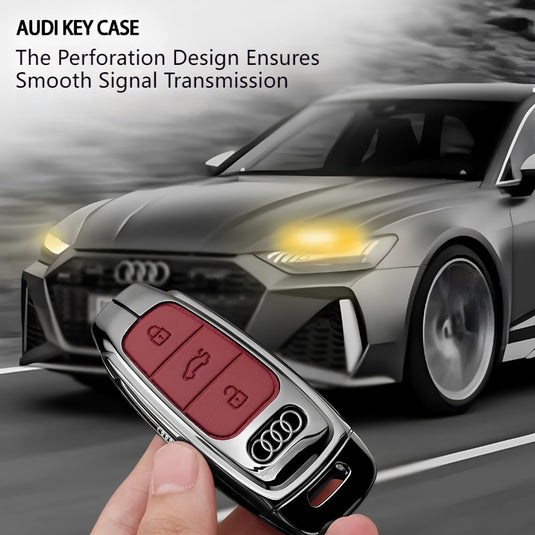 Audi Premium Leather Protection Car Key Fob Case Cover For A3, A4, A5, A6, Q2, Q3, Q5, Q7, Q8, e-tron - i-Station Mobile Phone & Electronic Device Repair and Accessories