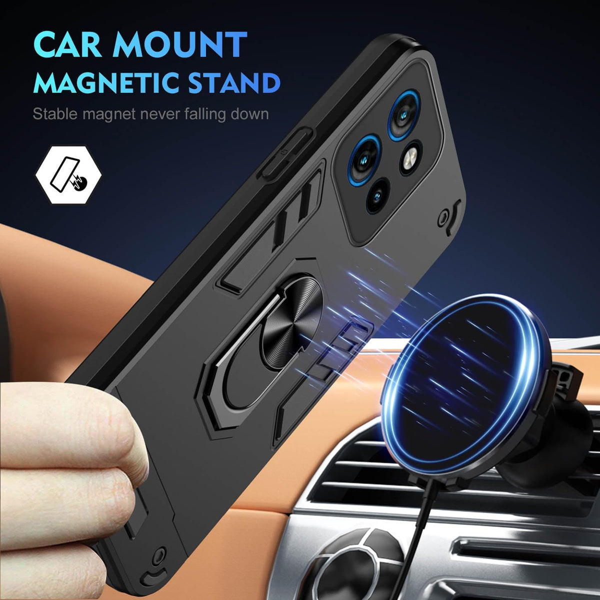 [Built-in Metal Ring Kickstand] Motorola Moto Edge 60 Fusion - Shockproof Heavy Duty Case - i-Station Mobile Phone & Electronic Device Repair and Accessories