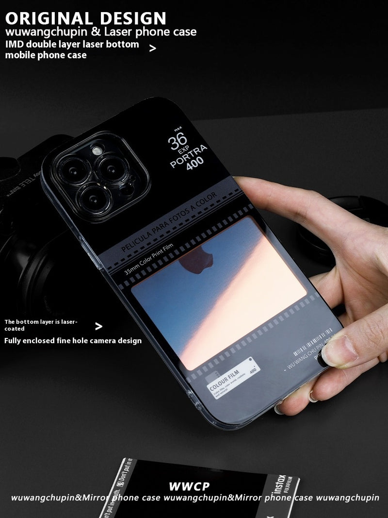 Load image into Gallery viewer, Apple iPhone 13 / Pro / Pro Max Black Polaroid camera film style Shockproof Fashion Series Case
