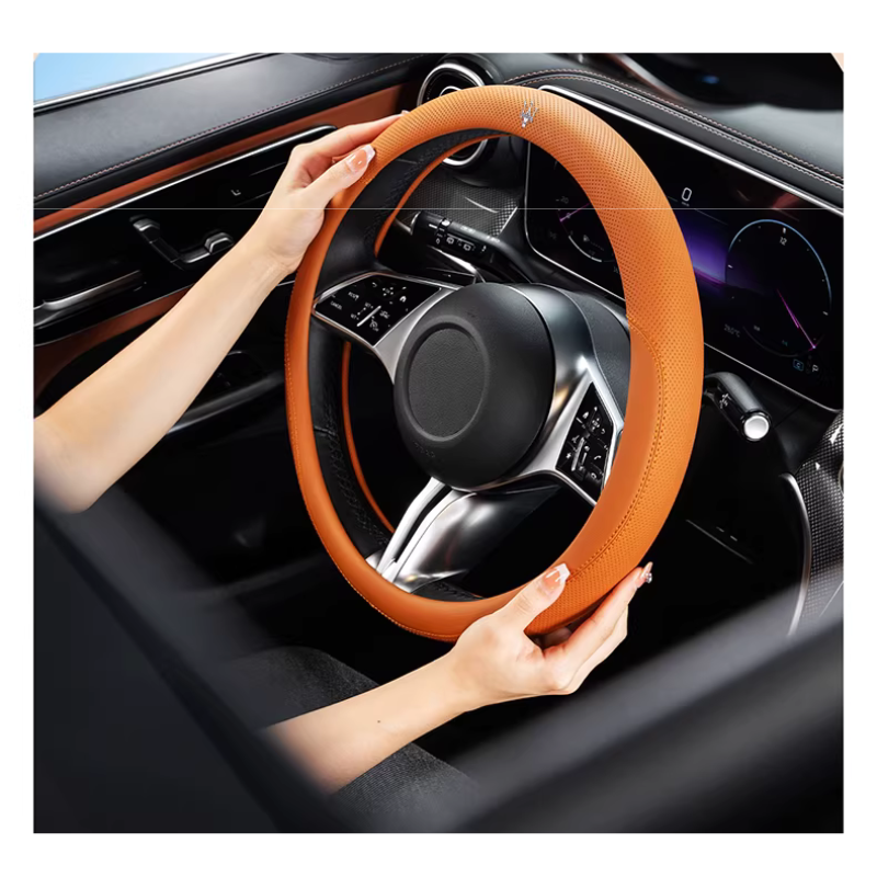 Load image into Gallery viewer, Maserati Nappa Leather Breathable Steering Wheel Cover for Quattroporte, Ghibli, Levante, MC20 - i-Station Mobile Phone &amp; Electronic Device Repair and Accessories
