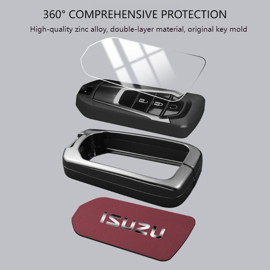 Isuzu Zinc Alloy PU Leather Car Key Fob Case Cover For D-MAX, MUX - i-Station Mobile Phone & Electronic Device Repair and Accessories